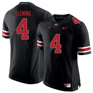 Men's Ohio State Buckeyes #4 Julian Fleming Blackout Nike NCAA College Football Jersey June LLX4644MG